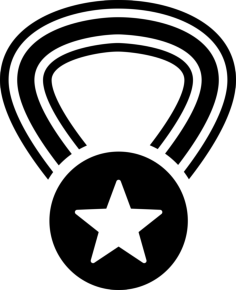 Award Medal With A Star On A Necklace Outline Svg Vector, Free Vectors File